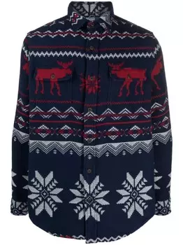 Polo Ralph Lauren жаккардовая рубашка с узором, синий