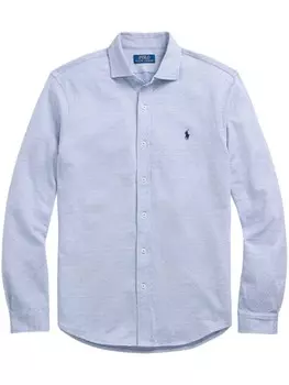 Polo Ralph Lauren жаккардовая рубашка с вышитым логотипом, синий