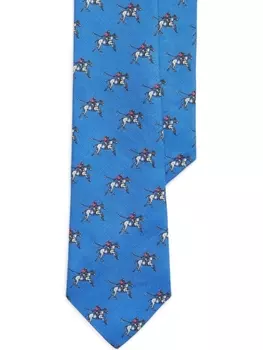 Polo Ralph Lauren жаккардовый галстук из льна, синий