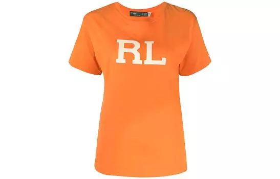 Polo Ralph Lauren Женская футболка с заниженной линией плеч, оранжевая
