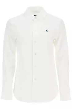 Polo Ralph Lauren Женская приталенная хлопковая рубашка для женщин с длинными рукавами, белый