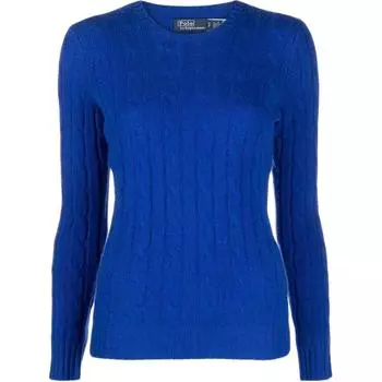 Polo Ralph Lauren Женский кашемировый свитер FW22 синего цвета