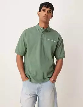 Polo Ralph Lauren значок шрифта логотип свободного кроя поло джерси светло-зеленого цвета