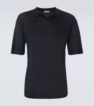 Поло Reggie из смесового льна The Row, Petrol