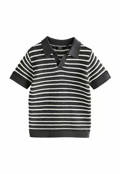 Поло REGULAR FIT-SHORT SLEEVE TROPHY NECK Next, серый