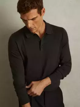 Поло Reiss Trafford Wool, цвет dark military/green