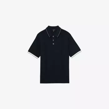 Поло Reiss вязаное с короткими рукавами, белый