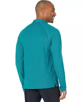 Поло Rhone Delta Pique Long Sleeve Polo, цвет Deep Teal/Deep Lake