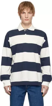 Поло Riley темно-синего и белого цвета A.P.C.