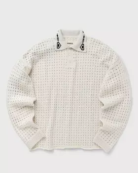 Поло Rough. L/S Crochet Polo Shirt, бежевый