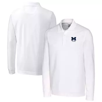 Поло с длинным рукавом Cutter & Buck Michigan Wolverines, белый