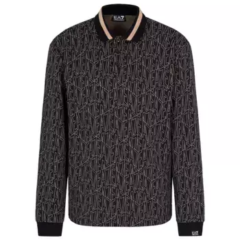Поло с длинным рукавом EA7 EMPORIO ARMANI 7M000119_AF13960, черный
