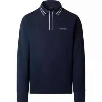 Поло с длинным рукавом Hackett Jacquard Tipped, синий