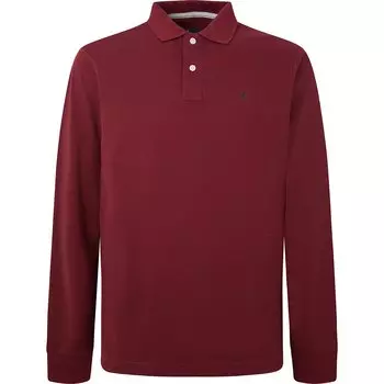 Поло с длинным рукавом Hackett Slim Fit Logo, красный