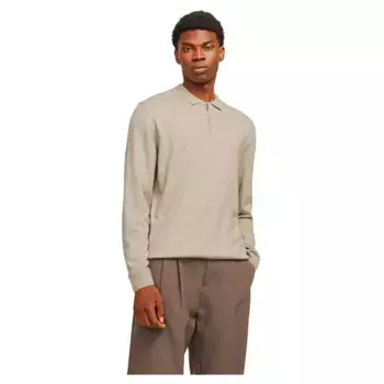 Поло с длинным рукавом Jack & Jones Emil, бежевый