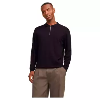 Поло с длинным рукавом Jack & Jones Emil, черный