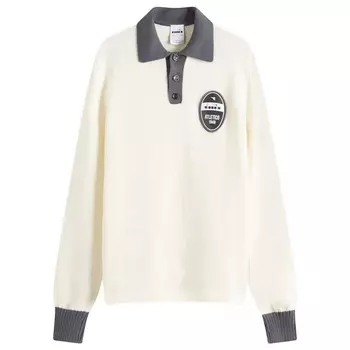 Поло с длинным рукавом Legacy Diadora, белый
