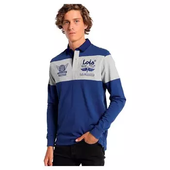 Поло с длинным рукавом Lois Jeans Franja Pecho Sellos, синий