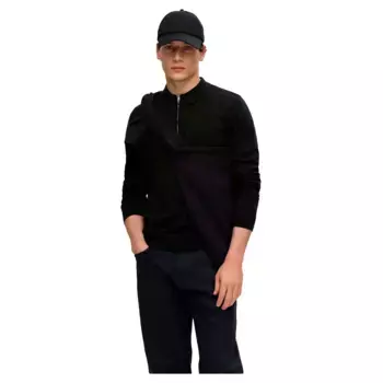 Поло с длинным рукавом Selected Berg, черный