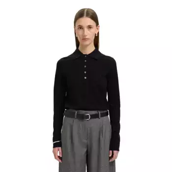 Поло с длинным рукавом Selected Thea, черный