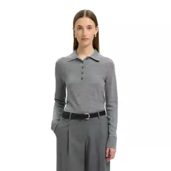 Поло с длинным рукавом Selected Thea, серый