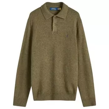 Поло с длинным рукавом стандартного кроя Polo Ralph Lauren, зеленый