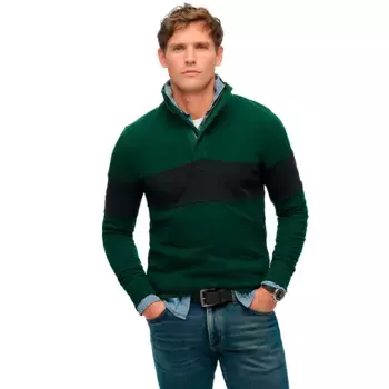 Поло с длинным рукавом Superdry Classic Rugby Henley, зеленый