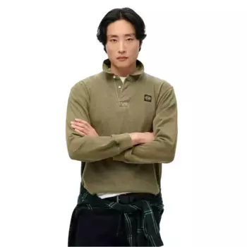 Поло с длинным рукавом Superdry Contrast Stitch, зеленый