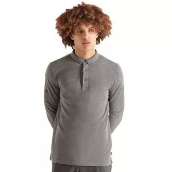 Поло с длинным рукавом Superdry Studios Pique, серый