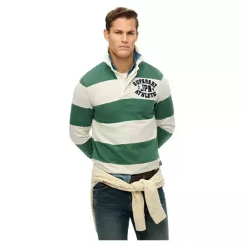 Поло с длинным рукавом Superdry Vintage Athletic Rugby, зеленый