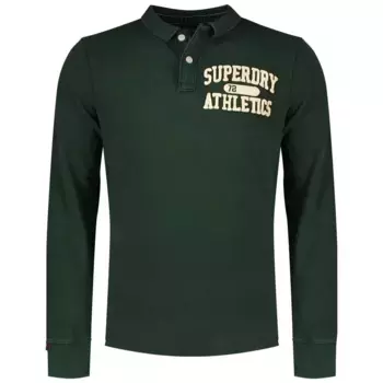 Поло с длинным рукавом Superdry Vintage Athletic, зеленый