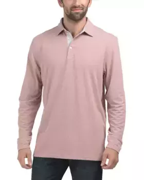 Поло с длинными рукавами и полосками Ryder Performance Southern Tide, коралловый