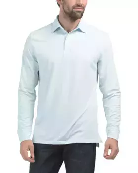 Поло с длинными рукавами и полосками Ryder Performance Southern Tide, цвет Heather Cloud