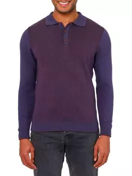 Поло с длинными рукавами и узором «елочка» Vellapais, фиолетовый