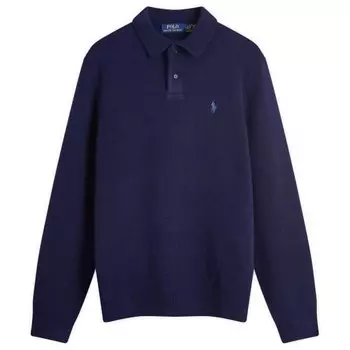 Поло с длинными рукавами из овечьей шерсти Polo Ralph Lauren, синий