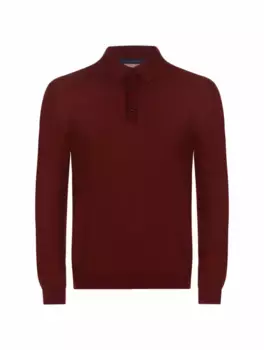 Поло с длинными рукавами Kiton, бордовый