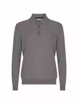 Поло с длинными рукавами Kiton, серый