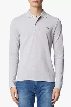 Поло с длинными рукавами классического кроя Lacoste, цвет Grigio Chiaro