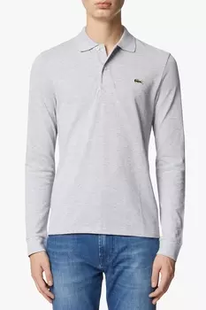 Поло с длинными рукавами классического кроя Lacoste, цвет Grigio Chiaro