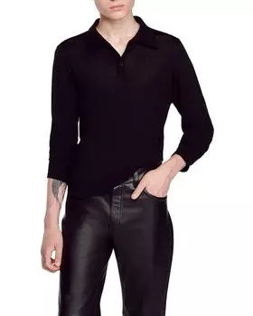 Поло с длинными рукавами Sandro, цвет Black