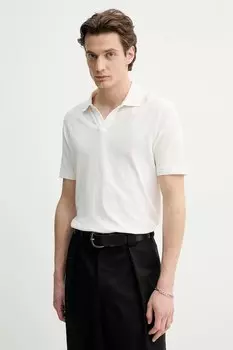 Поло с добавлением льна Marc O'Polo, белый