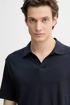 Поло с добавлением льна Marc O'Polo, темно-синий
