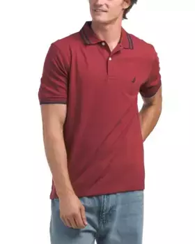 Поло с двойным воротником Nautica, цвет Deep Crimson