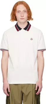 Поло с двумя пуговицами Moncler, белый