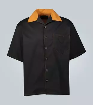 Поло с контрастной строчкой Prada, Ner0 + Caramello