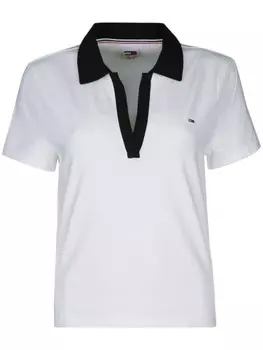Поло с контрастным воротником Tommy Jeans, белый