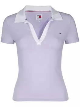 Поло с контрастным воротником Tommy Jeans, фиолетовый