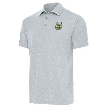Поло с коротким рукавом Antigua Milwaukee Bucks, серый