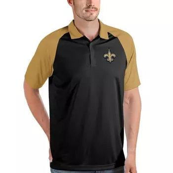 Поло с коротким рукавом Antigua New Orleans Saints, черный