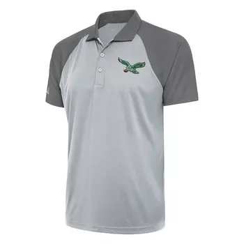 Поло с коротким рукавом Antigua Philadelphia Eagles, серебряный